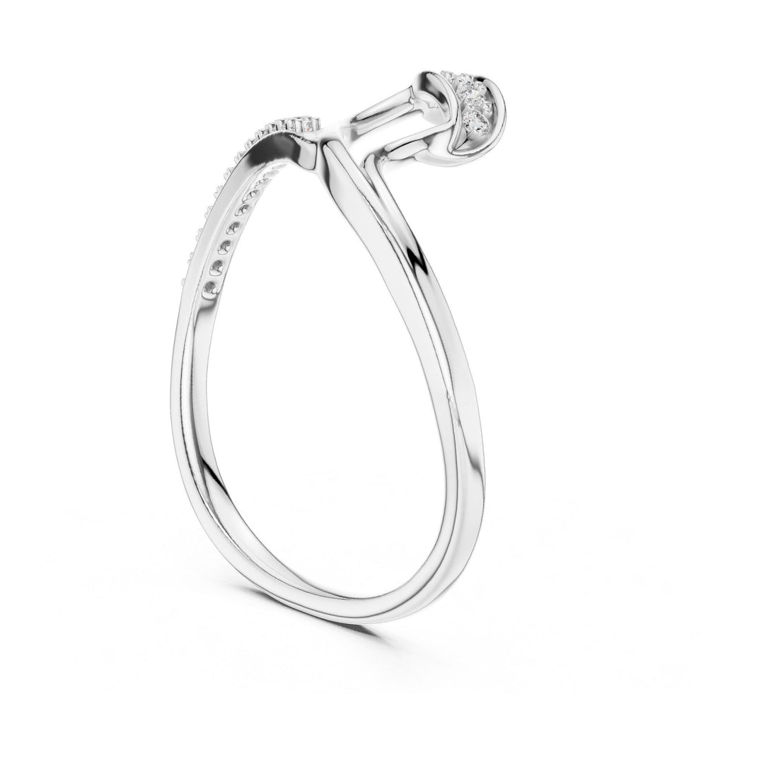 Round Cut Lab Grown Diamond Cluster Ring, 0.09ct Total, Solid Gold