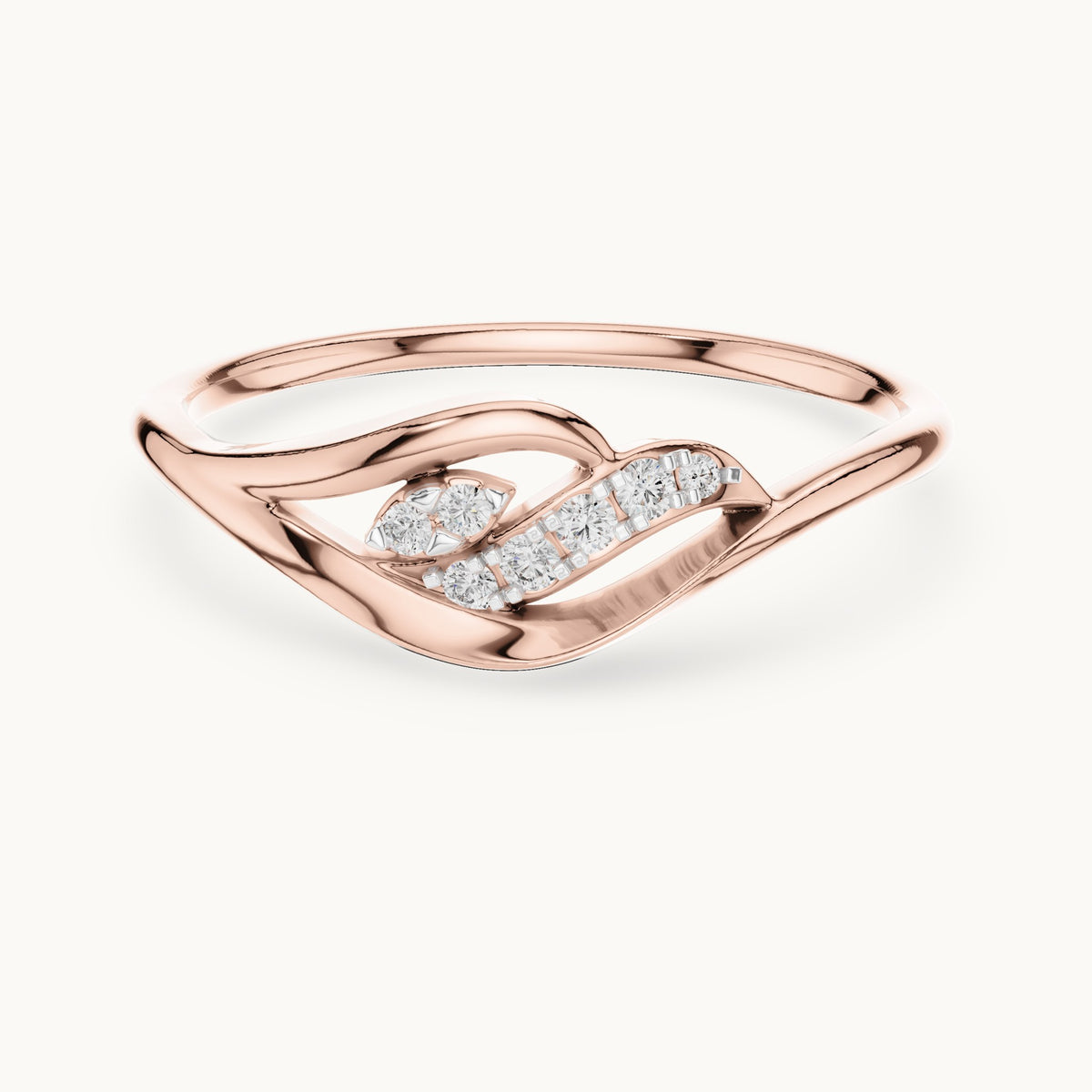 Round Cut Lab Grown Diamond Cluster Ring, 0.07ct Total, Solid Gold