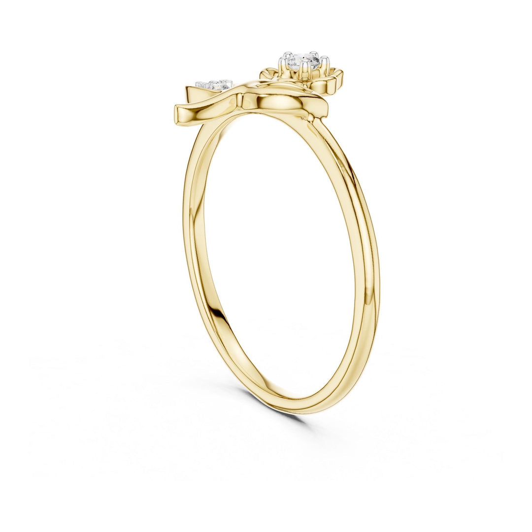 Round Cut Lab Grown Diamond Cluster Ring, 0.07ct Total, Solid Gold