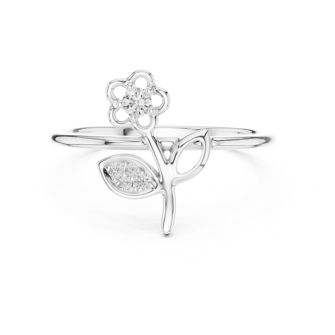 Round Cut Lab Grown Diamond Cluster Ring, 0.07ct Total, Solid Gold