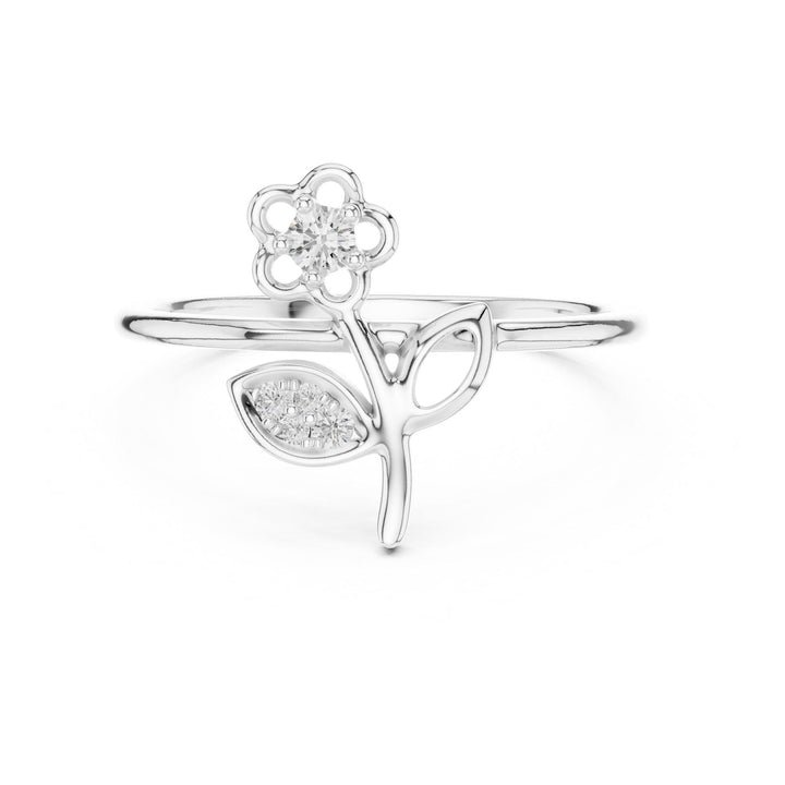 Round Cut Lab Grown Diamond Cluster Ring, 0.07ct Total, Solid Gold