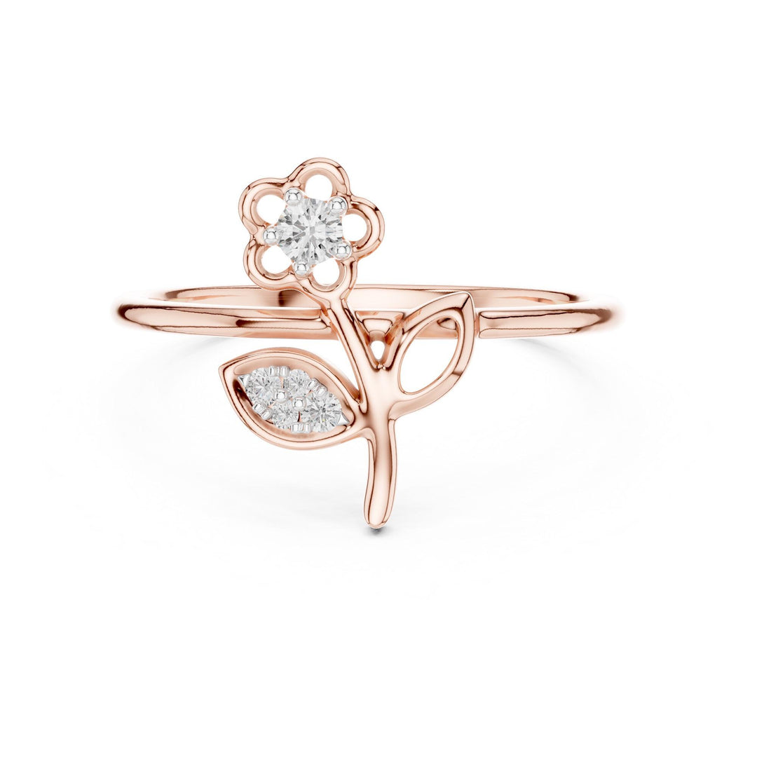 Round Cut Lab Grown Diamond Cluster Ring, 0.07ct Total, Solid Gold