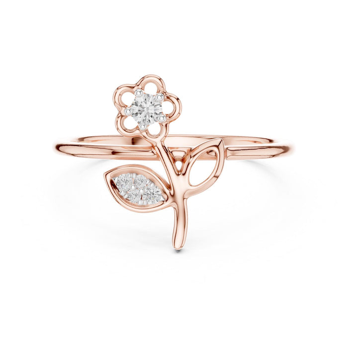 Round Cut Lab Grown Diamond Cluster Ring, 0.07ct Total, Solid Gold