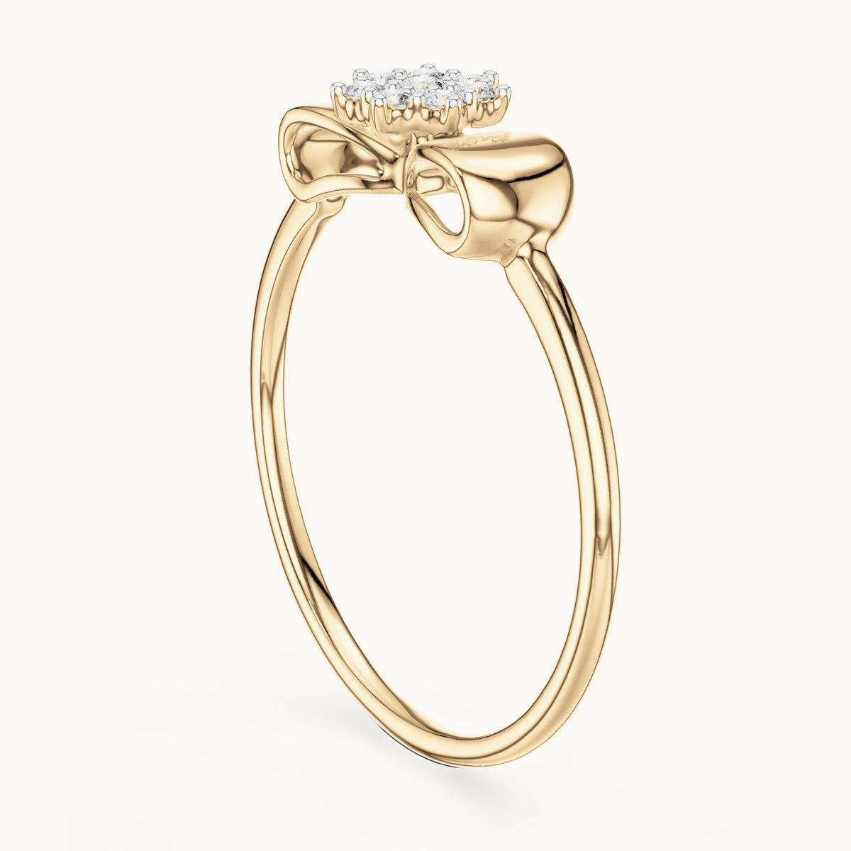 Round Cut Lab Grown Diamond Cluster Ring, 0.09ct Total, Solid Gold