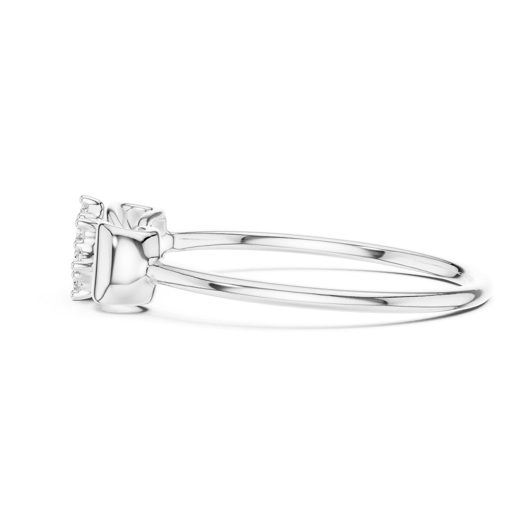 Round Cut Lab Grown Diamond Cluster Ring, 0.09ct Total, Solid Gold