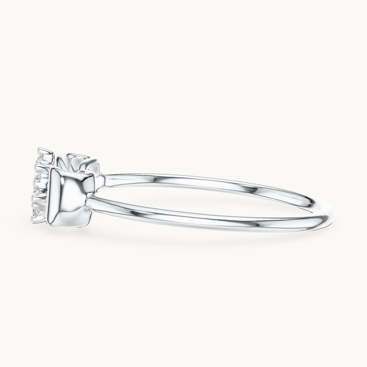 Round Cut Lab Grown Diamond Cluster Ring, 0.09ct Total, Solid Gold