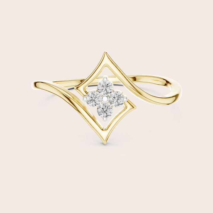 Round Cut Lab Grown Diamond Cluster Ring, 0.10ct Total, Solid Gold