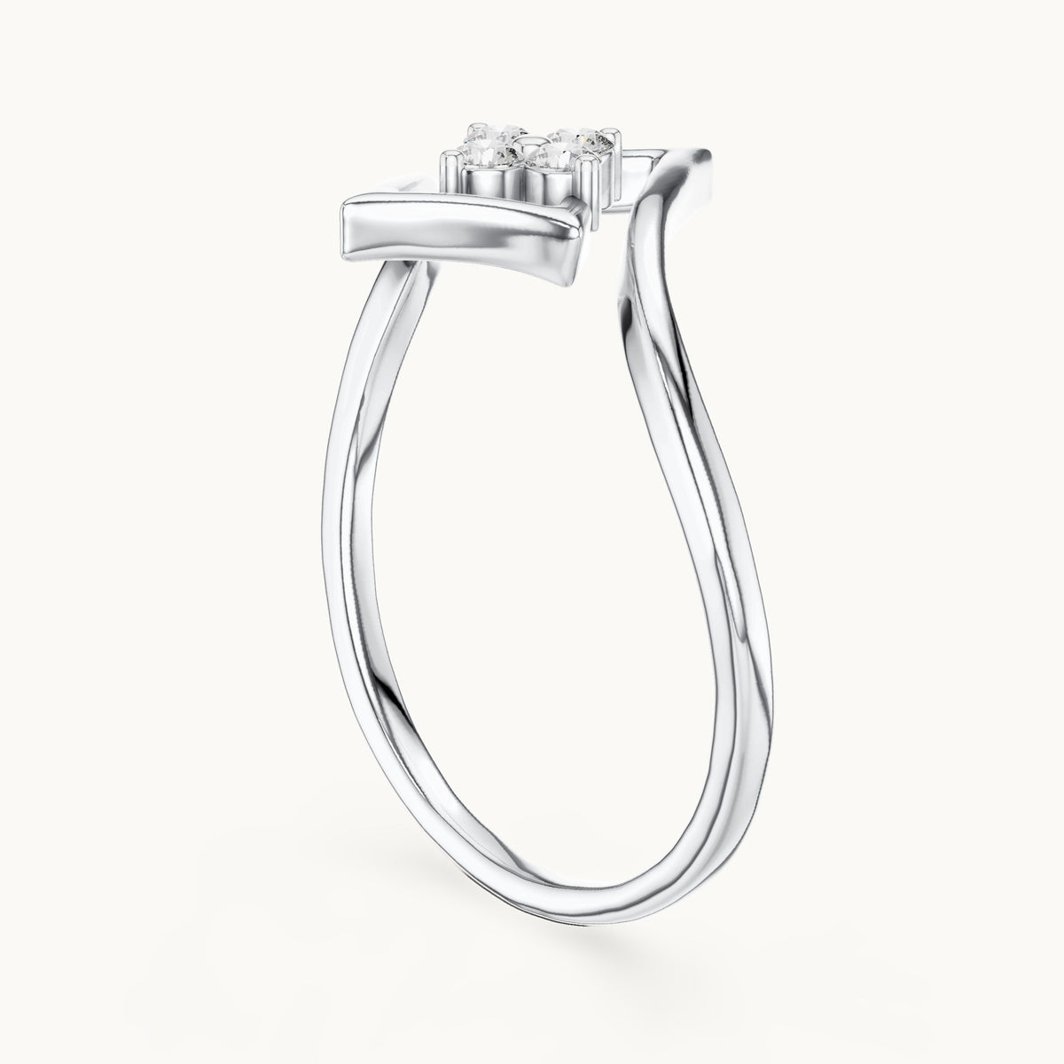 Round cut lab-grown diamond cluster ring in 14K white gold, 0.10 CT TW, view 1