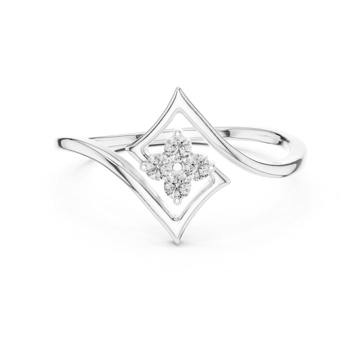 Round Cut Lab Grown Diamond Cluster Ring, 0.10ct Total, Solid Gold