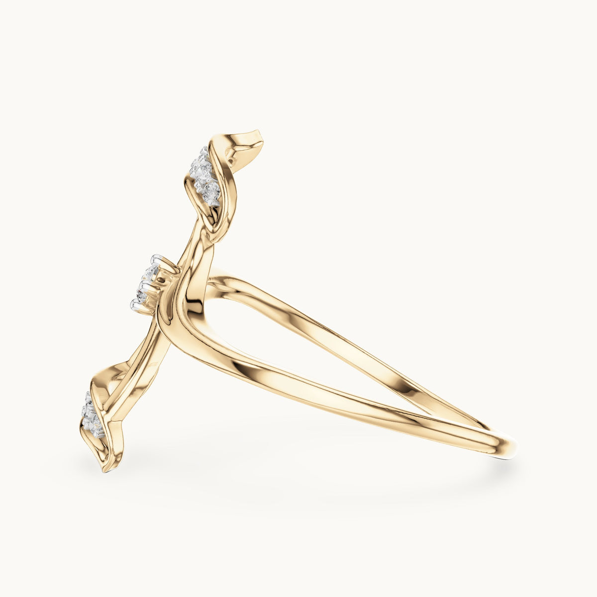 Round Cut Lab Grown Diamond Cluster Ring, 0.10ct Total, Solid Gold