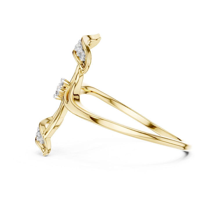 Round Cut Lab Grown Diamond Cluster Ring, 0.10ct Total, Solid Gold