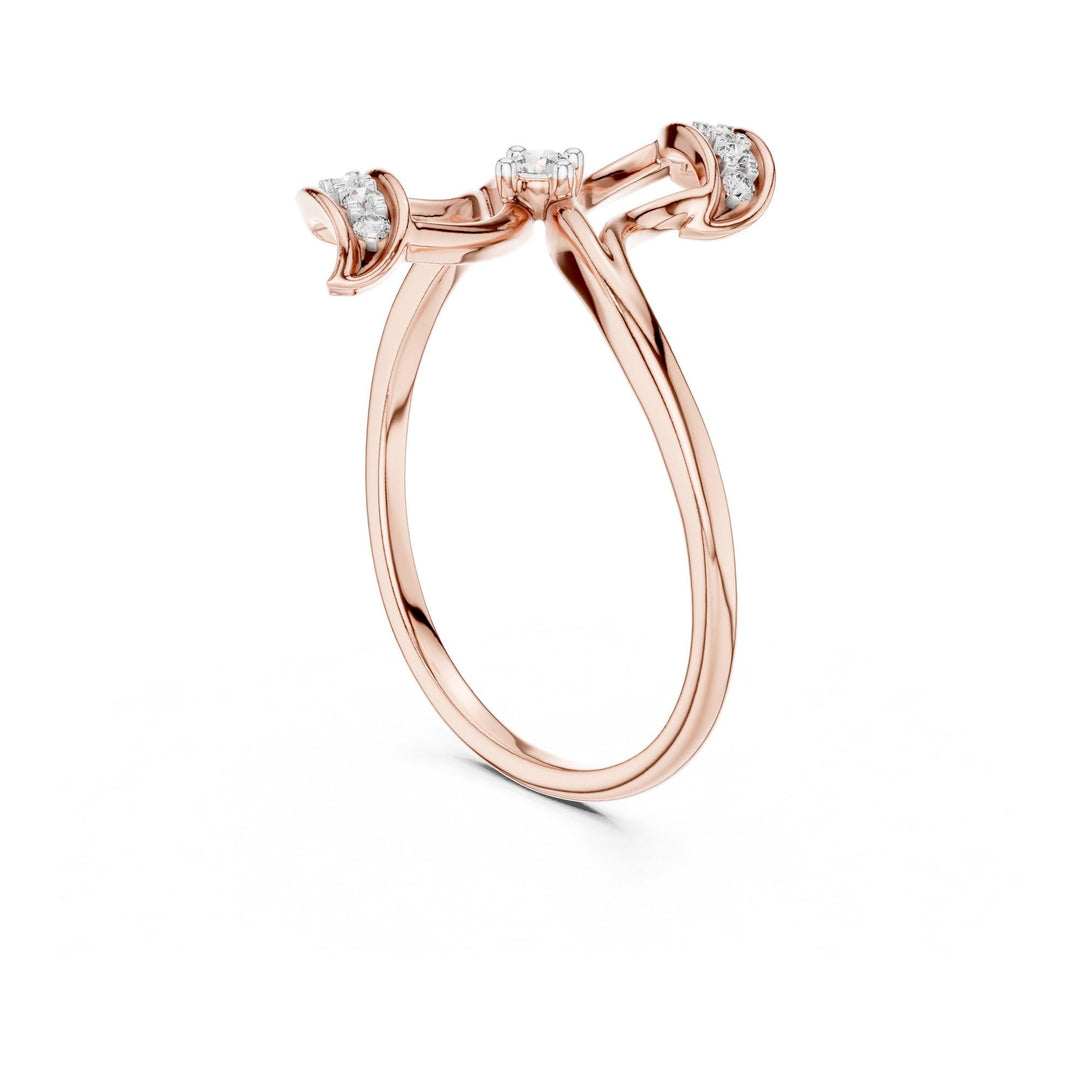 Round Cut Lab Grown Diamond Cluster Ring, 0.10ct Total, Solid Gold