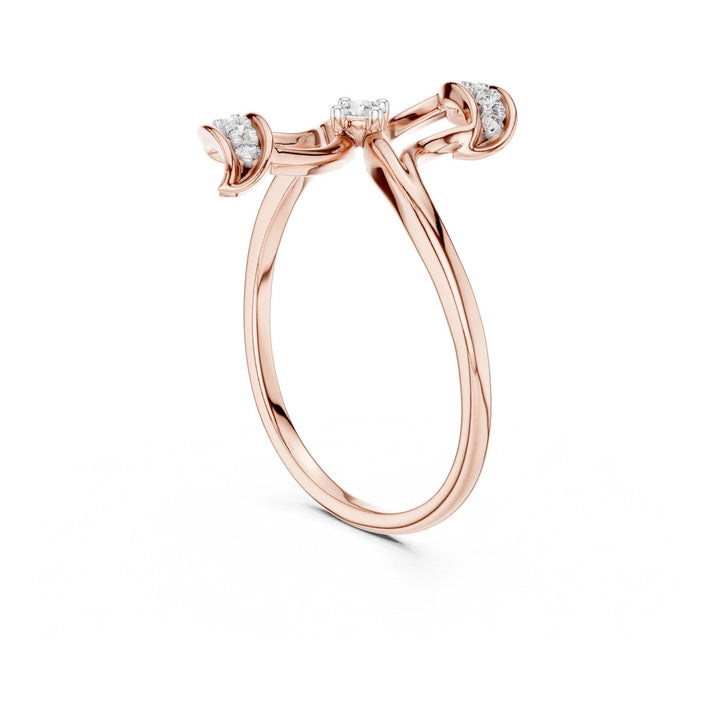 Round Cut Lab Grown Diamond Cluster Ring, 0.10ct Total, Solid Gold