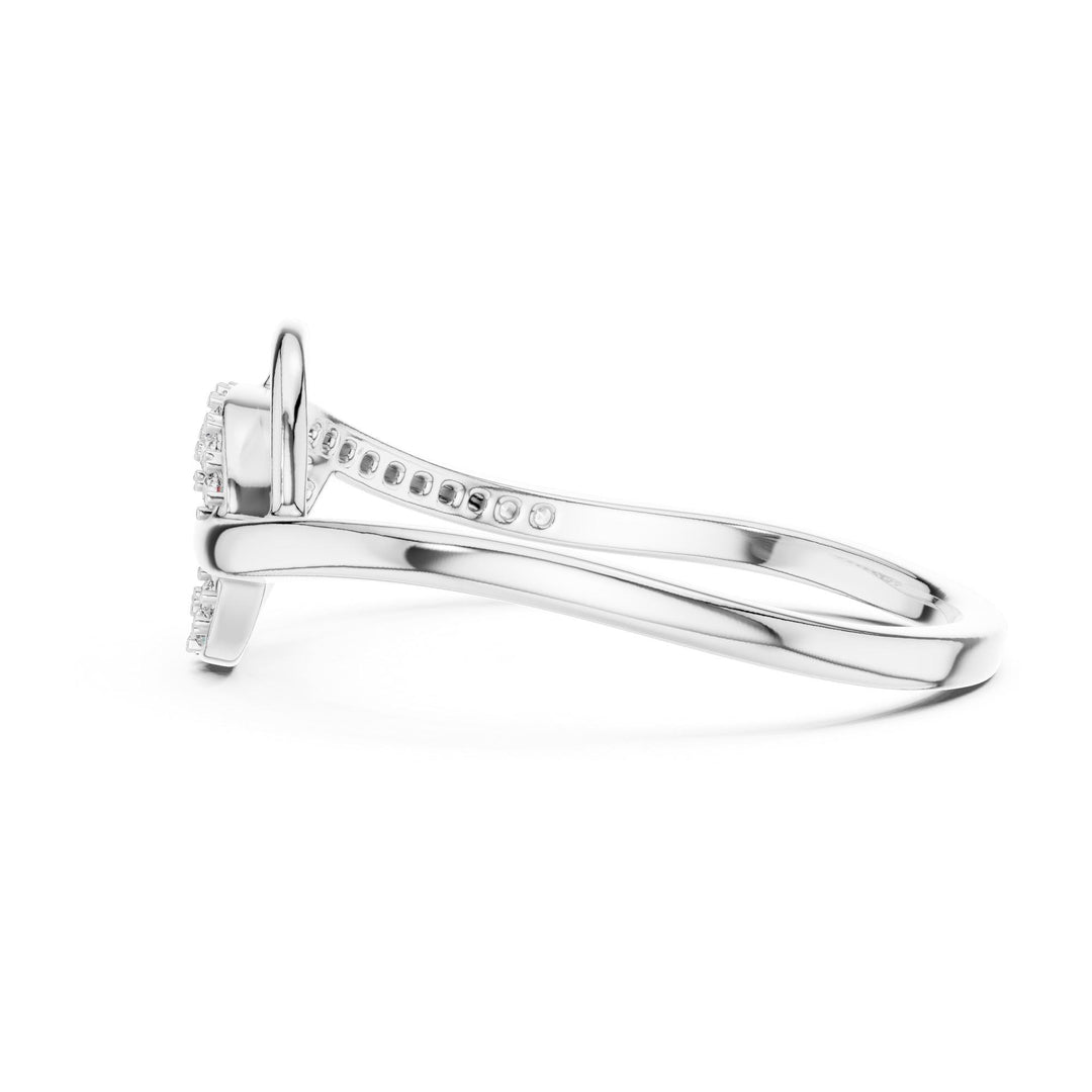 Round Cut Lab Grown Diamond Cluster Ring, 0.12ct Total, Solid Gold