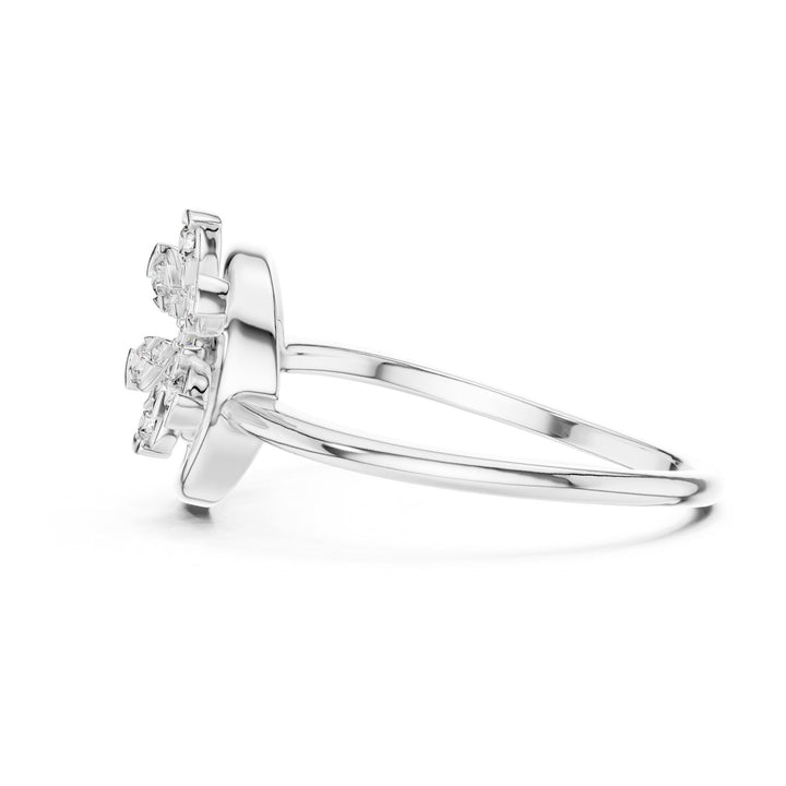 Round Cut Lab Grown Diamond Cluster Ring, 0.15ct Total, Solid Gold