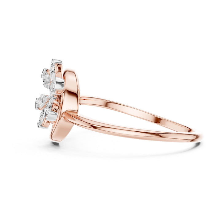 Round Cut Lab Grown Diamond Cluster Ring, 0.15ct Total, Solid Gold