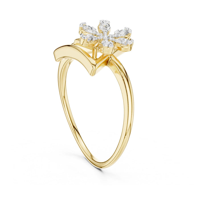 Round Cut Lab Grown Diamond Cluster Ring, 0.15ct Total, Solid Gold