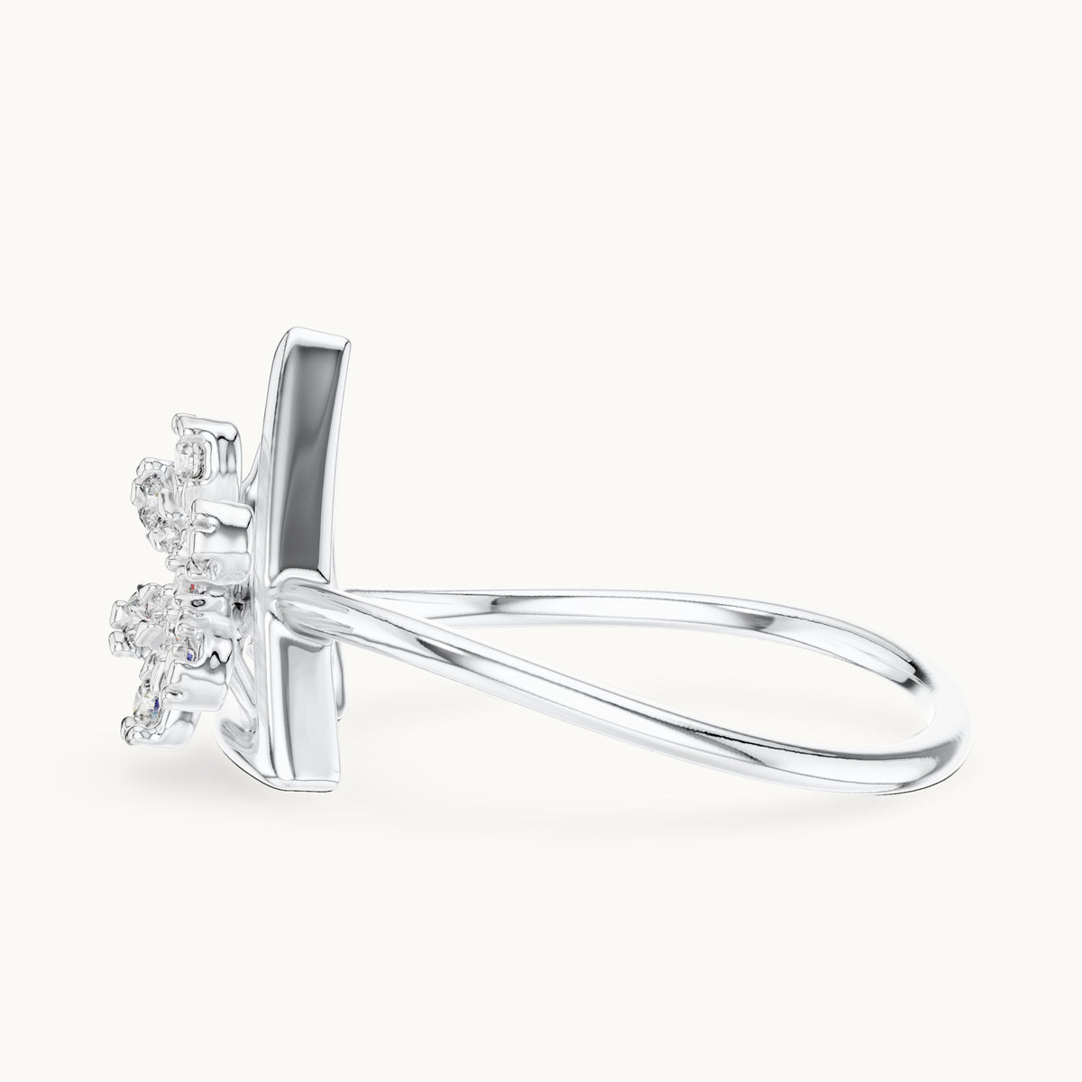 Round Cut Lab Grown Diamond Cluster Ring, 0.15ct Total, Solid Gold