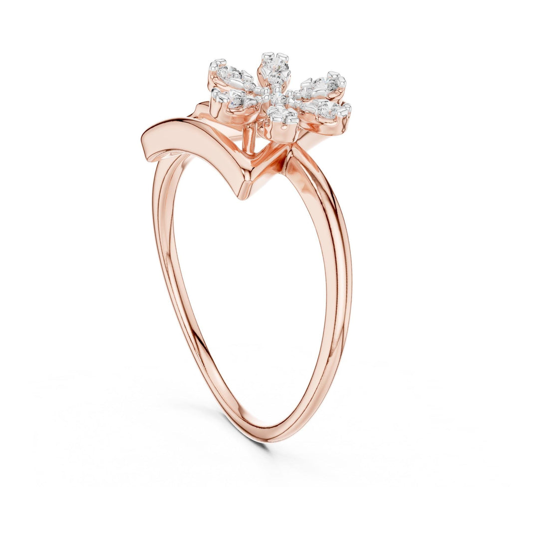 Round Cut Lab Grown Diamond Cluster Ring, 0.15ct Total, Solid Gold