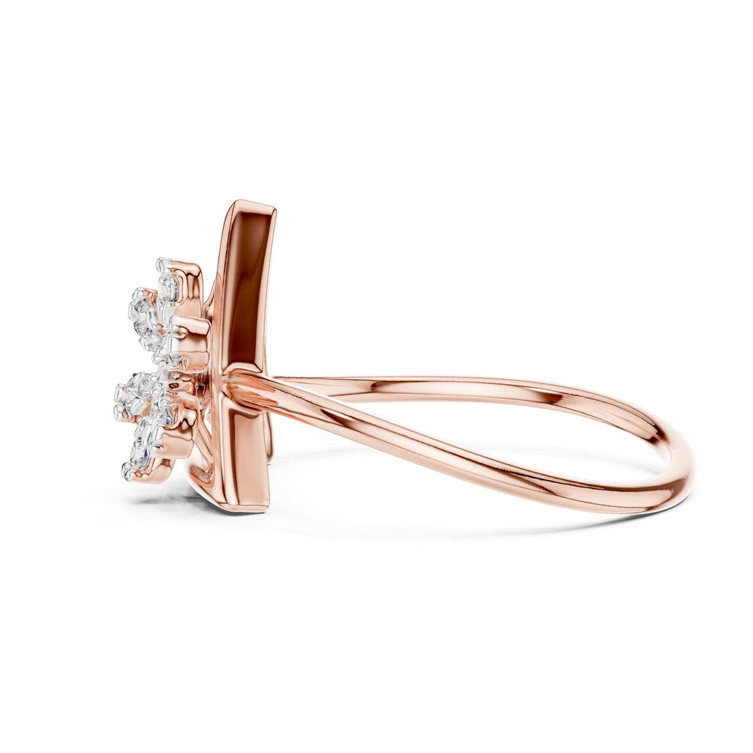 Round Cut Lab Grown Diamond Cluster Ring, 0.15ct Total, Solid Gold