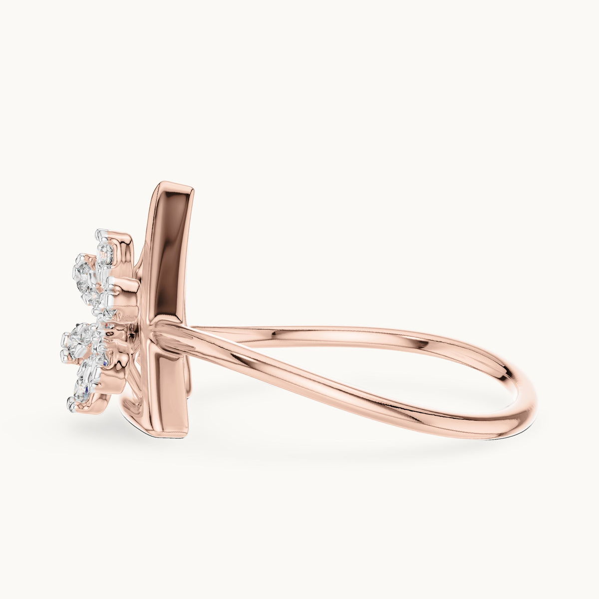 Round Cut Lab Grown Diamond Cluster Ring, 0.15ct Total, Solid Gold