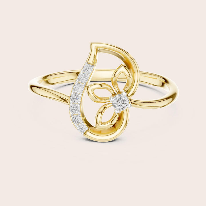 Round Cut Lab Grown Diamond Cluster Ring, 0.07ct Total, Solid Gold