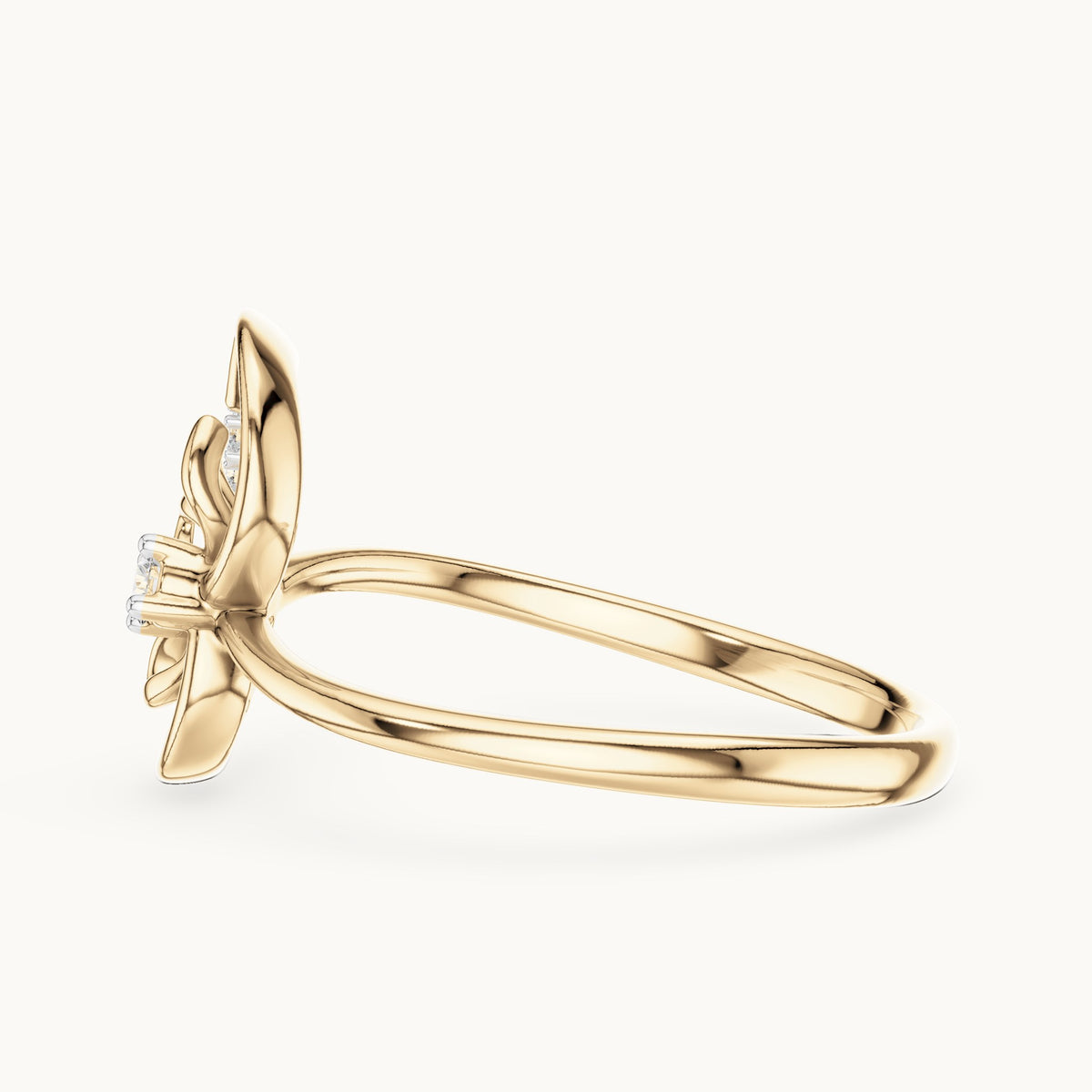 Round Cut Lab Grown Diamond Cluster Ring, 0.07ct Total, Solid Gold
