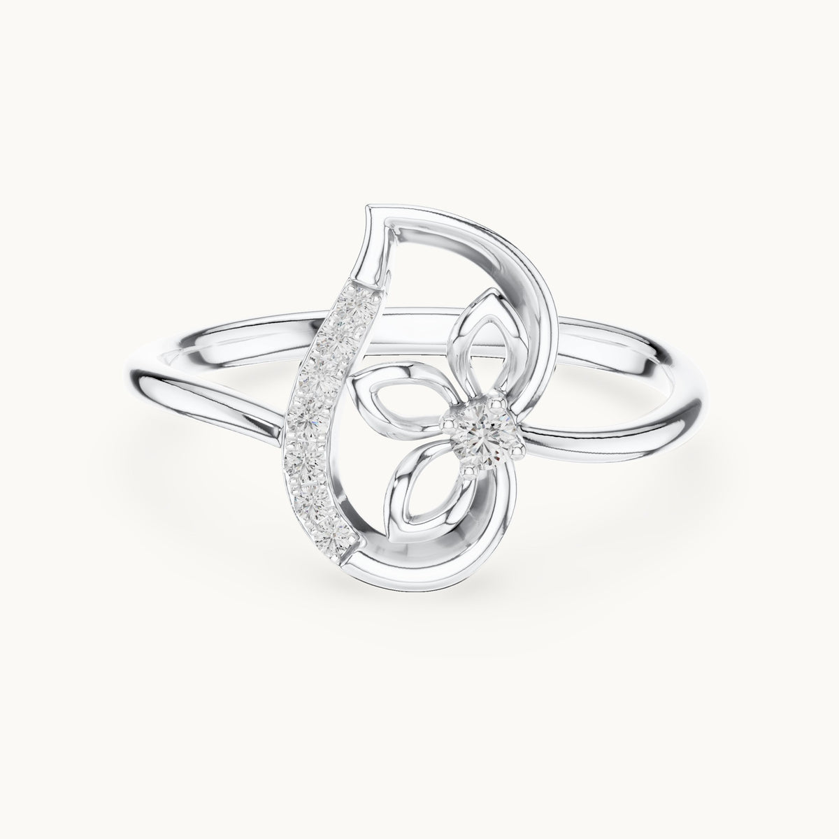 Round Cut Lab Grown Diamond Cluster Ring, 0.07ct Total, Solid Gold