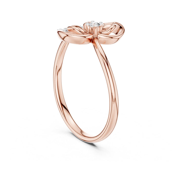 Round Cut Lab Grown Diamond Cluster Ring, 0.07ct Total, Solid Gold