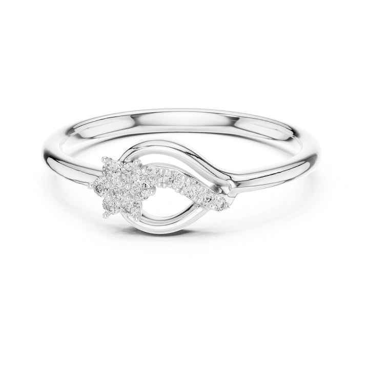 Round Cut Lab Grown Diamond Cluster Ring, 0.10ct Total, Solid Gold