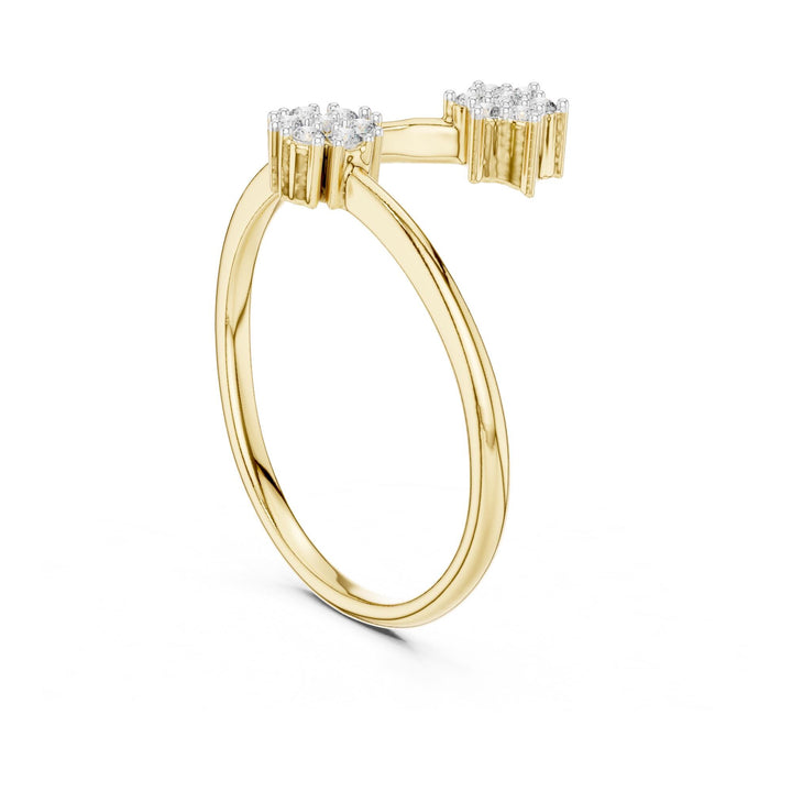 Round Cut Lab Grown Diamond Cluster Ring, 0.14ct Total, Solid Gold