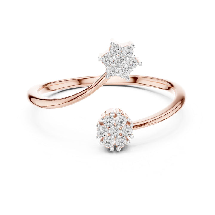 Round Cut Lab Grown Diamond Cluster Ring, 0.14ct Total, Solid Gold