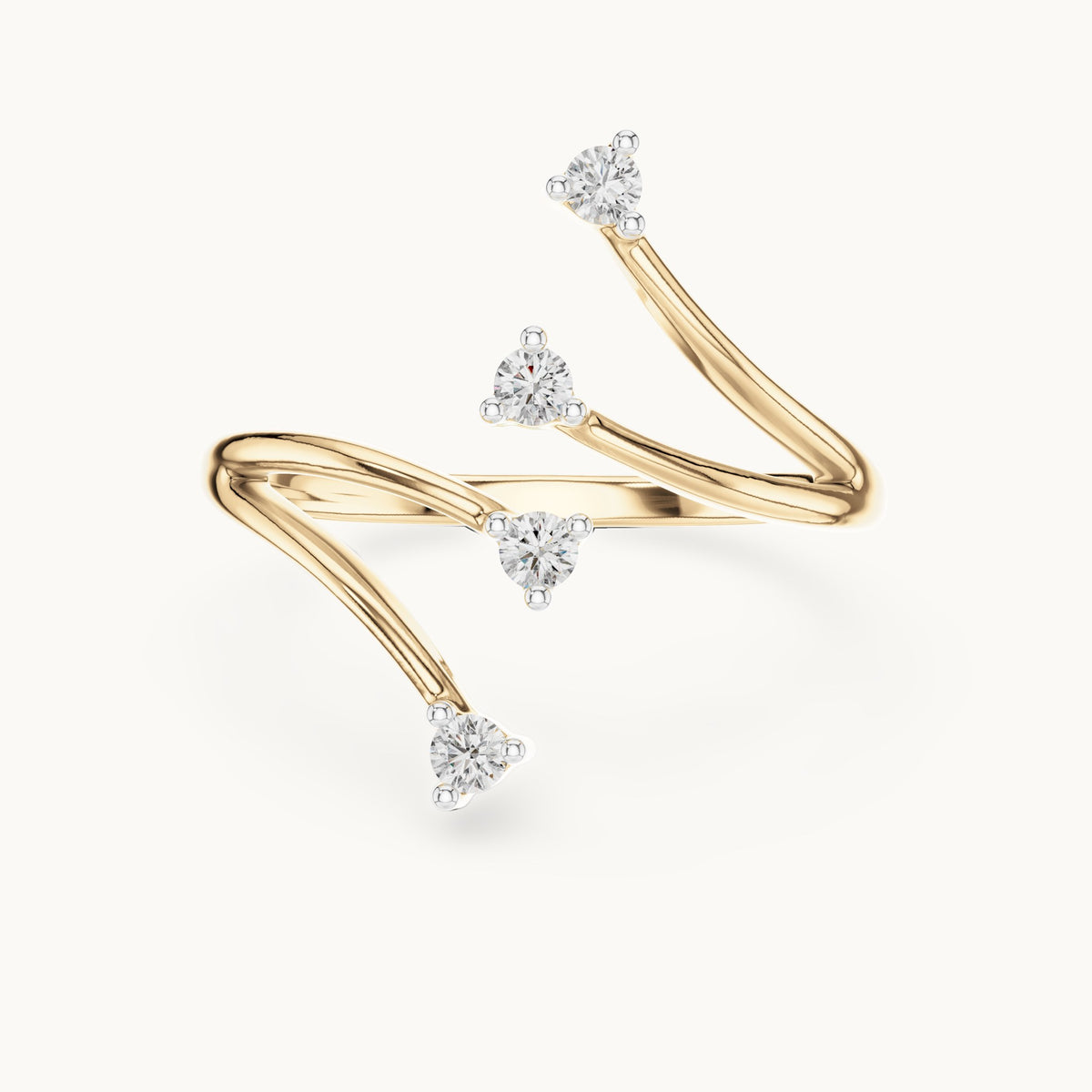 Round Cut Lab Grown Diamond Cluster Ring, 0.12ct Total, Solid Gold