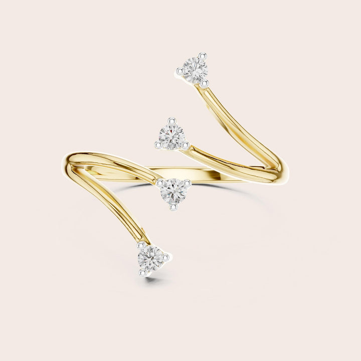 Round Cut Lab Grown Diamond Cluster Ring, 0.12ct Total, Solid Gold