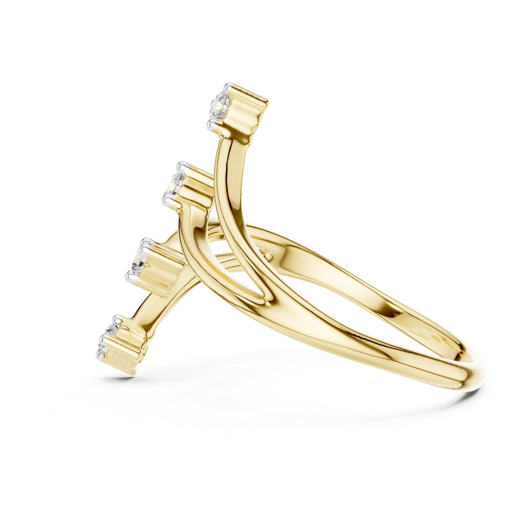 Round Cut Lab Grown Diamond Cluster Ring, 0.12ct Total, Solid Gold