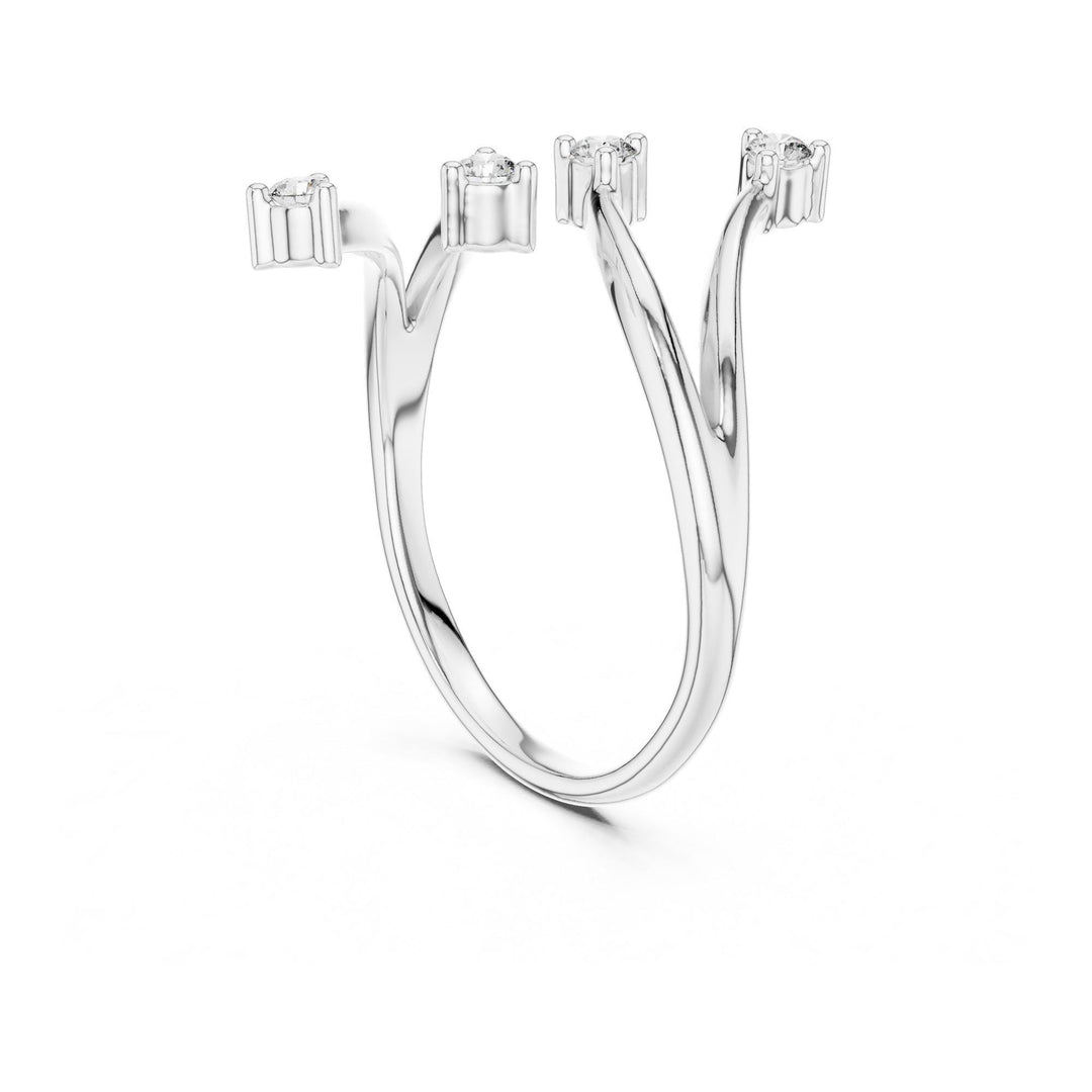 Round Cut Lab Grown Diamond Cluster Ring, 0.12ct Total, Solid Gold