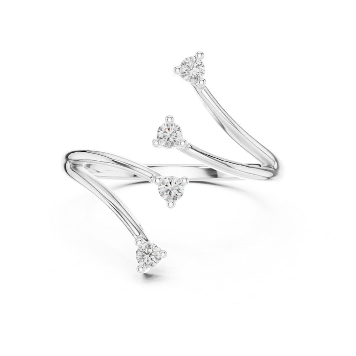 Round Cut Lab Grown Diamond Cluster Ring, 0.12ct Total, Solid Gold