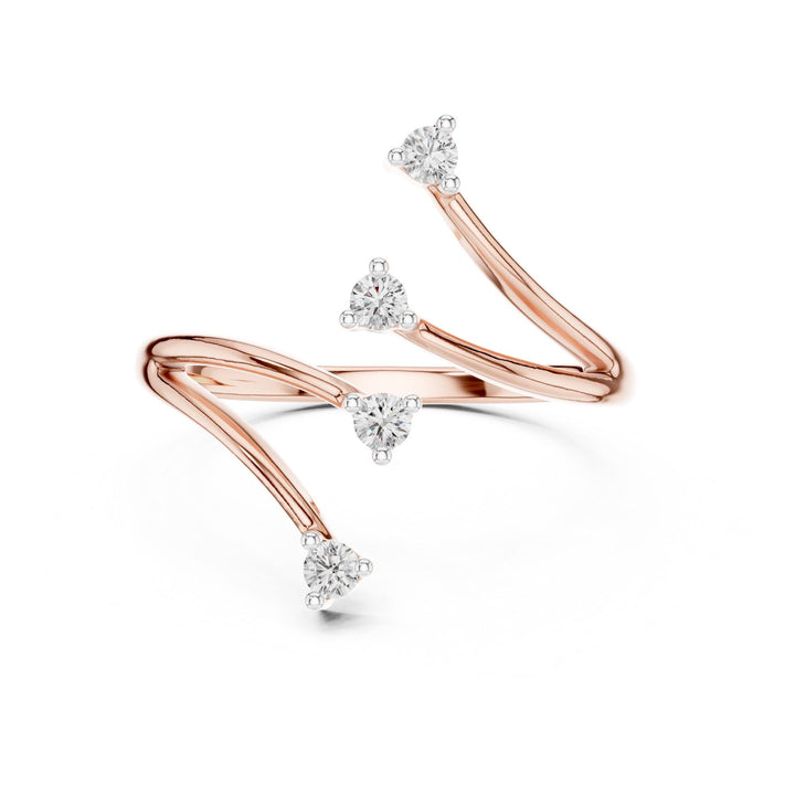 Round Cut Lab Grown Diamond Cluster Ring, 0.12ct Total, Solid Gold