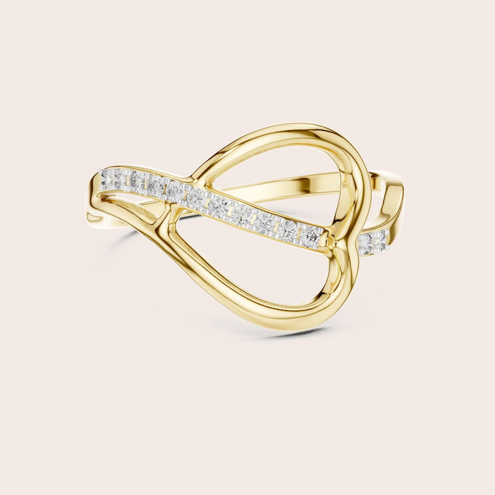 Round Cut Lab Grown Diamond Half Eternity Band, 0.10ct Total, Solid Gold