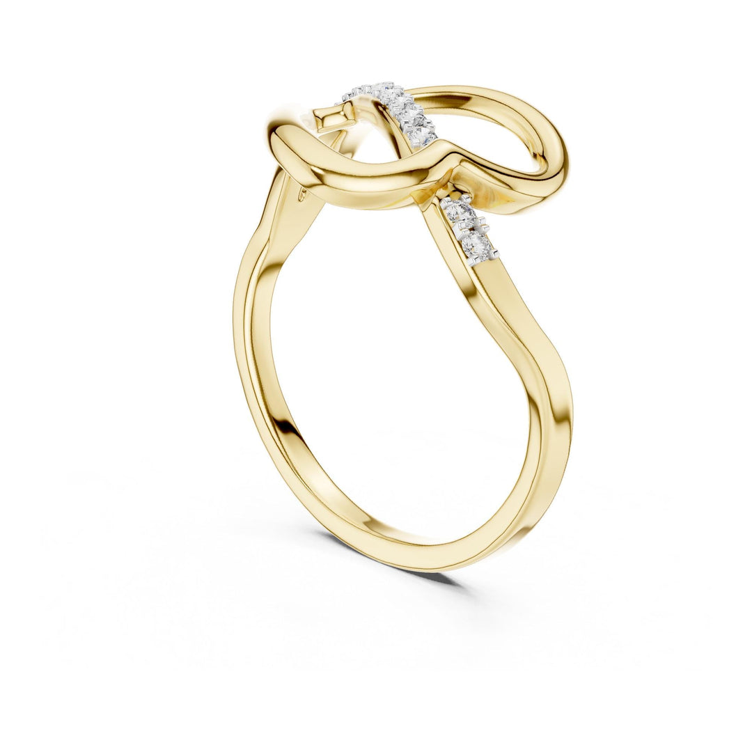 Round Cut Lab Grown Diamond Half Eternity Band, 0.10ct Total, Solid Gold