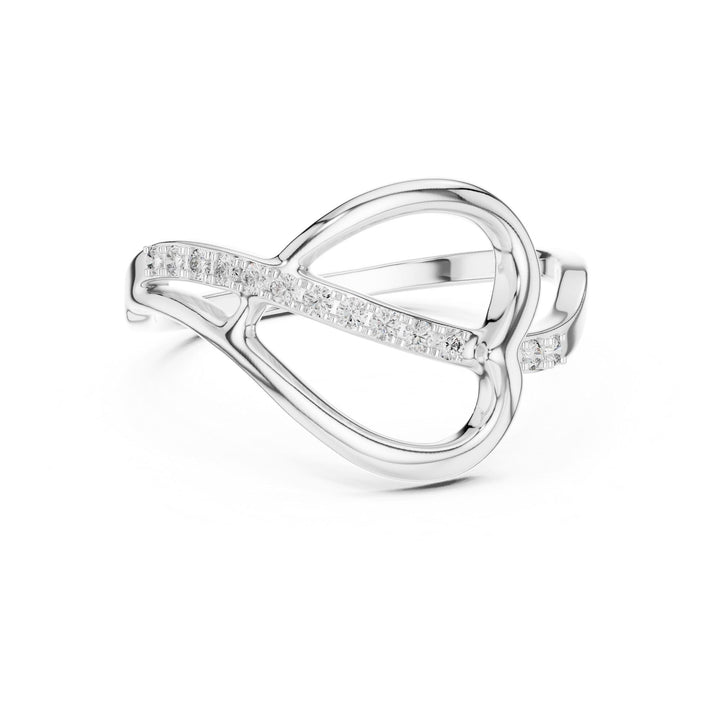 Round Cut Lab Grown Diamond Half Eternity Band, 0.10ct Total, Solid Gold