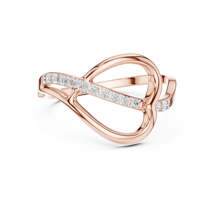 Round Cut Lab Grown Diamond Half Eternity Band, 0.10ct Total, Solid Gold