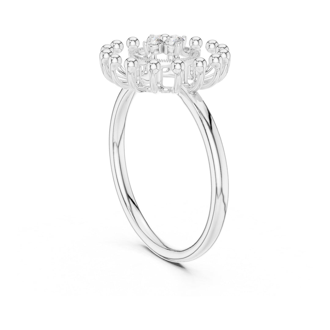 Round Cut Lab Grown Diamond Cluster Ring, 0.08ct Total, Solid Gold