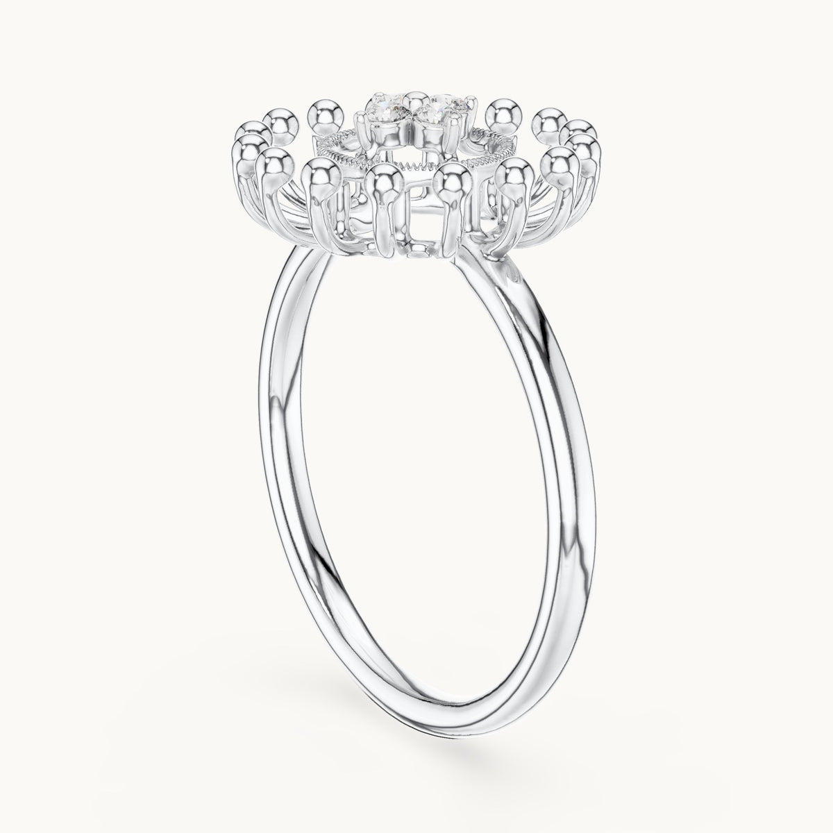 Round Cut Lab Grown Diamond Cluster Ring, 0.08ct Total, Solid Gold
