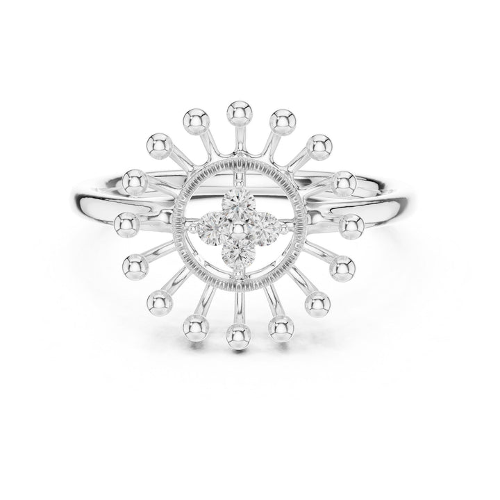 Round Cut Lab Grown Diamond Cluster Ring, 0.08ct Total, Solid Gold