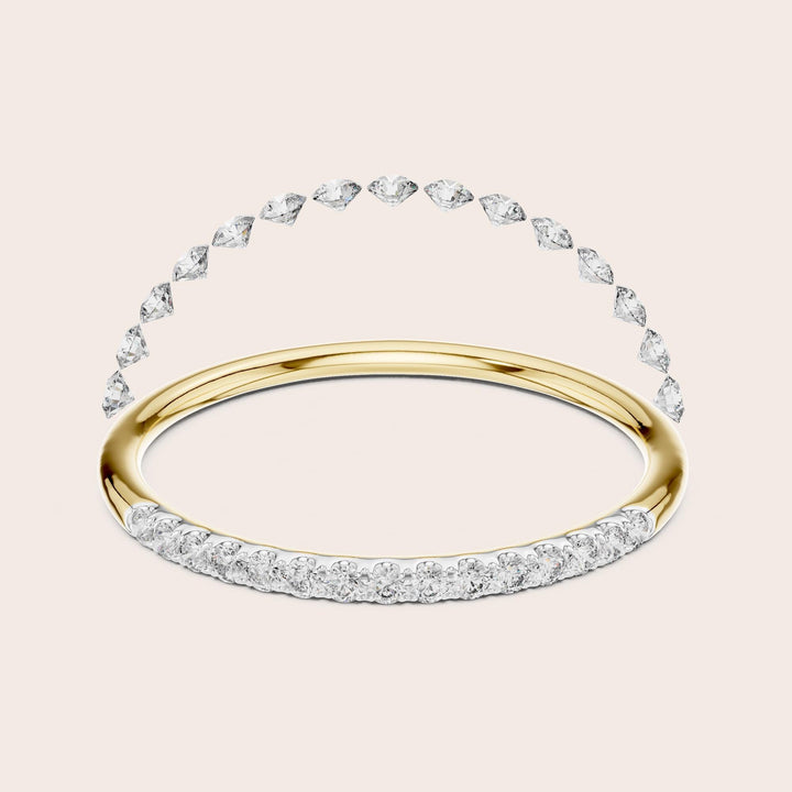 Round Cut Lab Grown Diamond Half Eternity Band, 0.12ct Total, Solid Gold