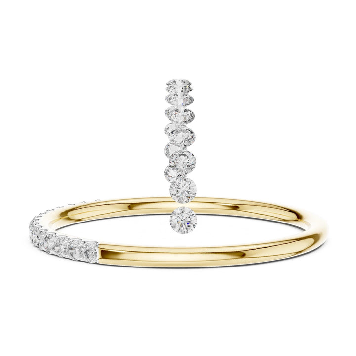Round Cut Lab Grown Diamond Half Eternity Band, 0.12ct Total, Solid Gold