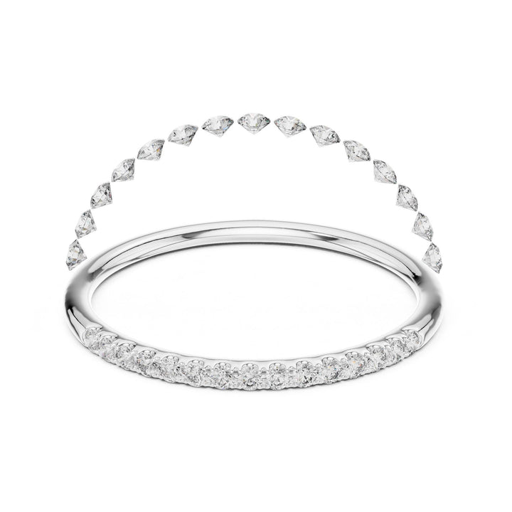 Round Cut Lab Grown Diamond Half Eternity Band, 0.12ct Total, Solid Gold