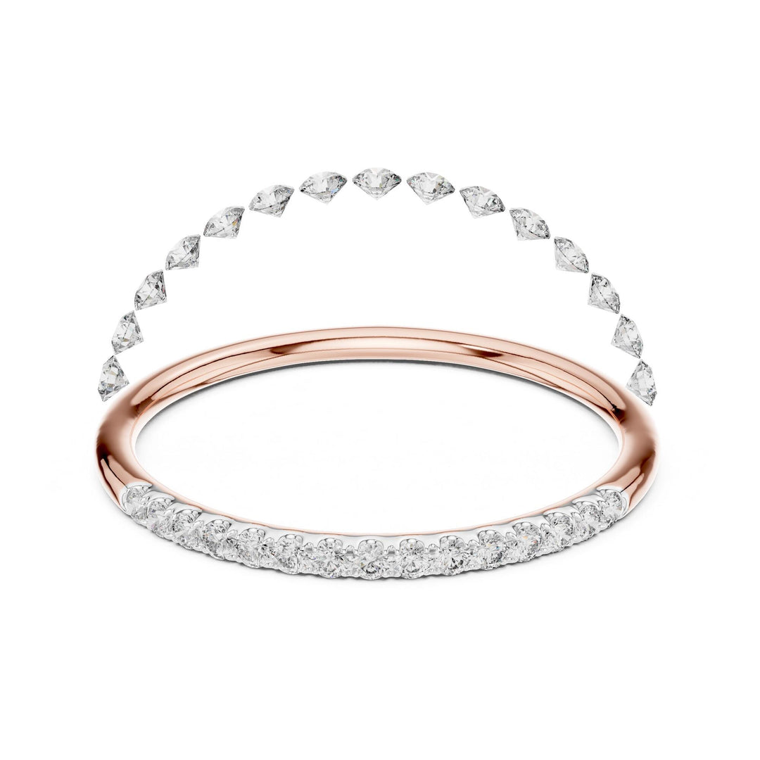 Round Cut Lab Grown Diamond Half Eternity Band, 0.12ct Total, Solid Gold