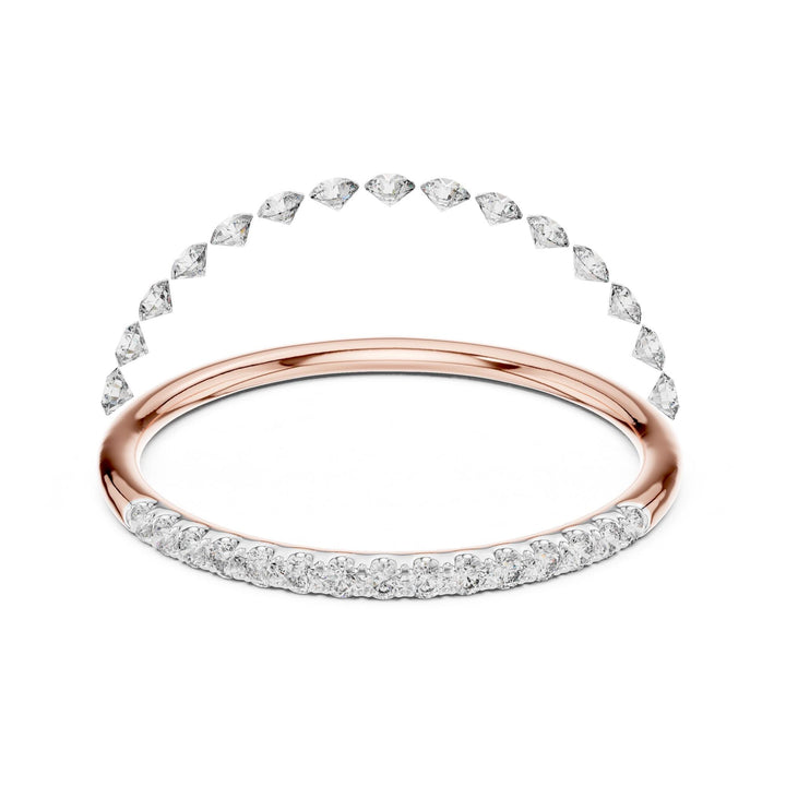 Round Cut Lab Grown Diamond Half Eternity Band, 0.12ct Total, Solid Gold